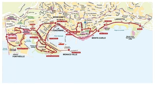Monaco Hop On Hop Off mappa dei tour in autobus