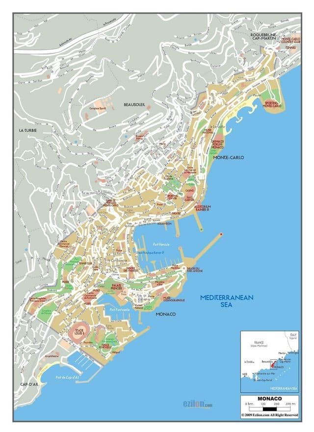 Mappa stradale di Monaco