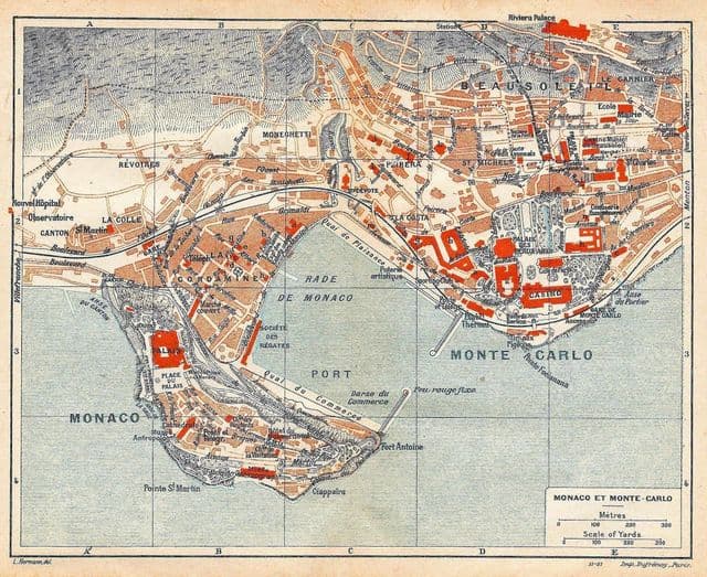 Monaco mappa antica