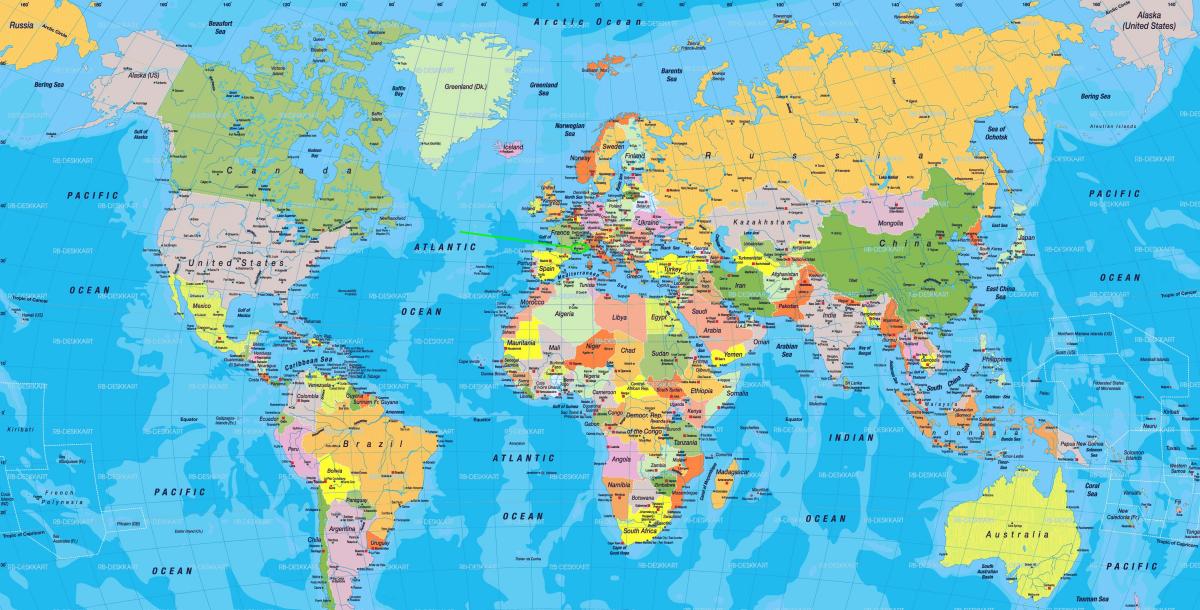 Monaco sulla mappa del mondo